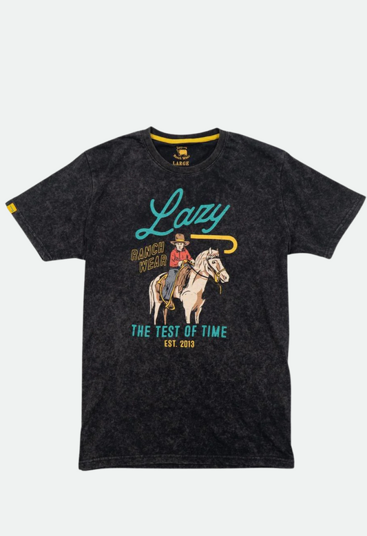 Lazy J Ranch Test of Time Mineral Wash Short Sleeve T-Shirt - Black