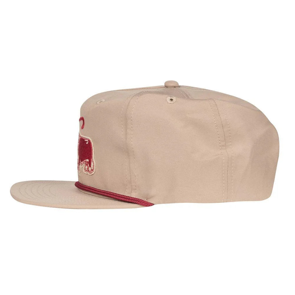 Lazy J Ranch Khaki Maroon Premium Ranch Rope Trucker Hat