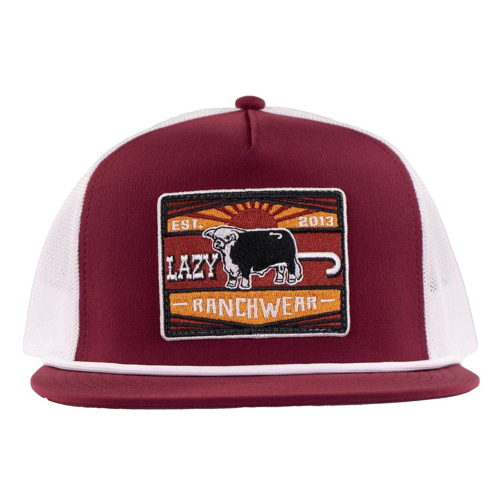 Lazy J Ranch Maroon & White Smokeless Classic Rope Trucker Hat
