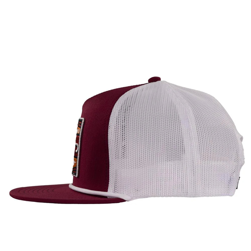 Lazy J Ranch Maroon & White Smokeless Classic Rope Trucker Hat