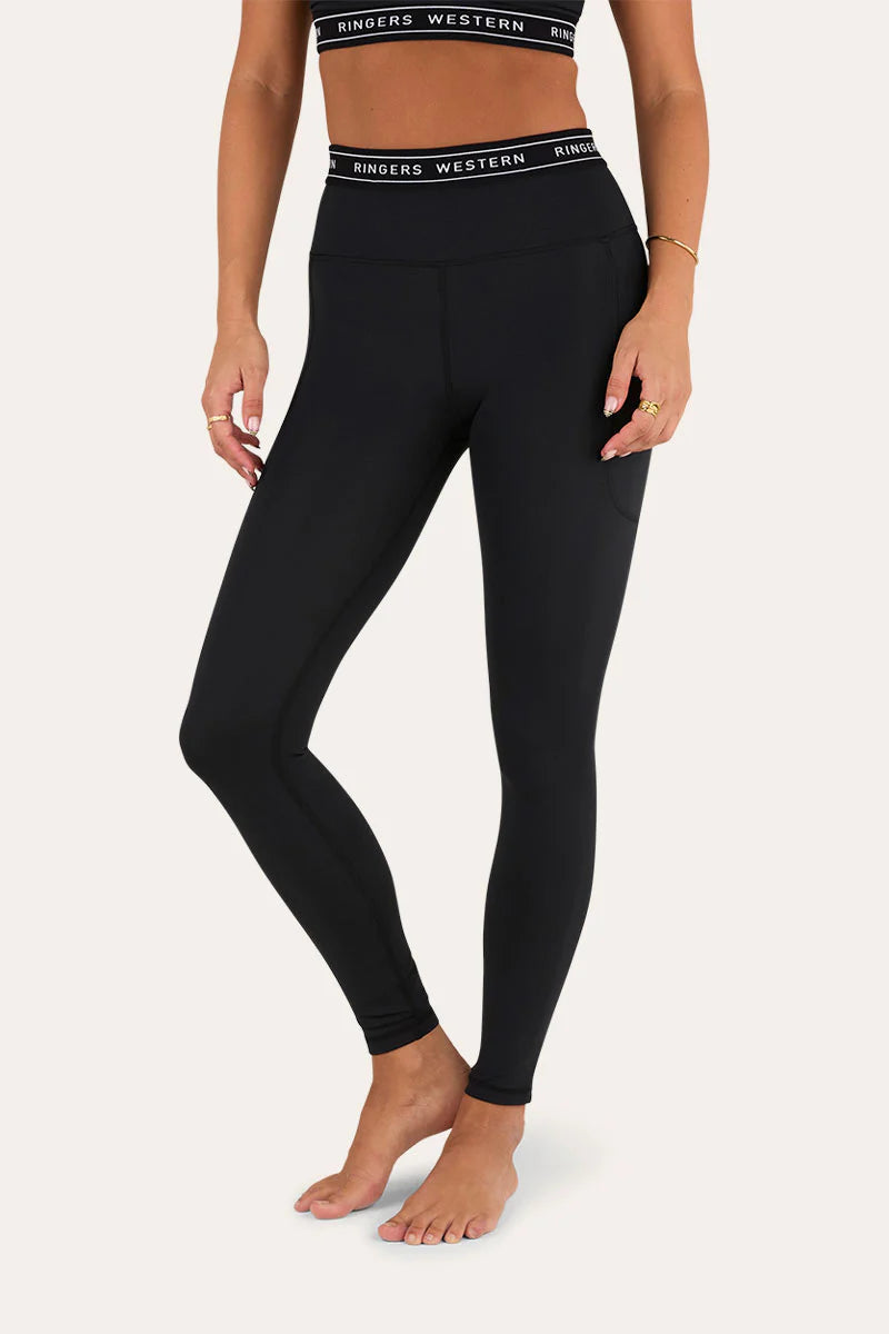 Ringers Western Active Womens Logo Elastic Pocket Legging - Black