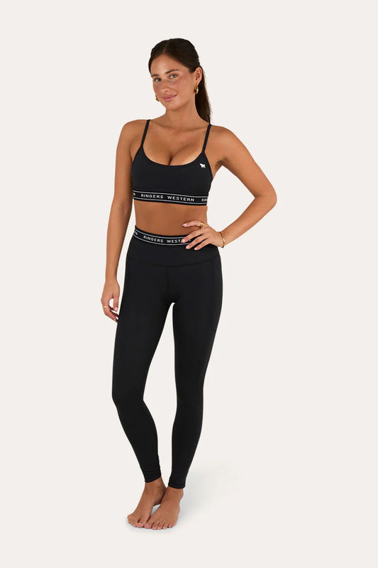Ringers Western Active Womens Logo Elastic Pocket Legging - Black