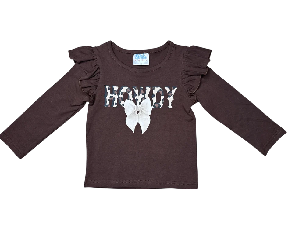 Shea Baby Leopard Howdy Long Sleeve Graphic Shirt