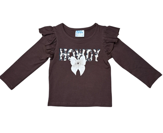 Shea Baby Leopard Howdy Long Sleeve Graphic Shirt