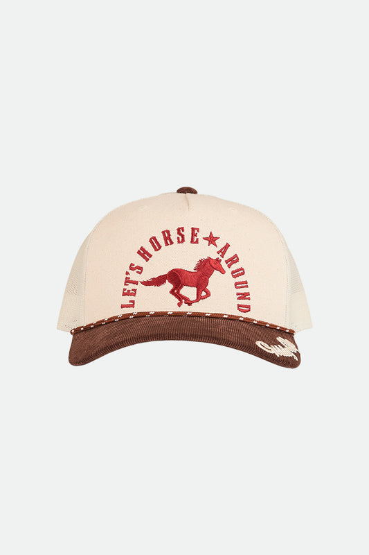 Ringers Western Lets Horse Around Trucker Cap - Off White/ Chocolate