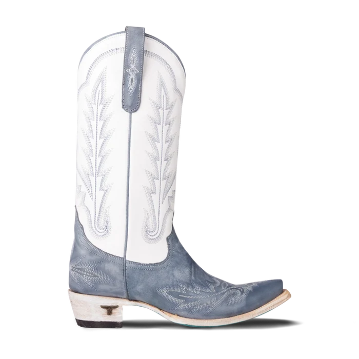 Lane Boots Women’s Cowboy Lexington Boot - Washed Denim/Matte White