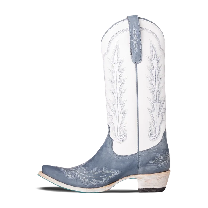 Lane Boots Women’s Cowboy Lexington Boot - Washed Denim/Matte White