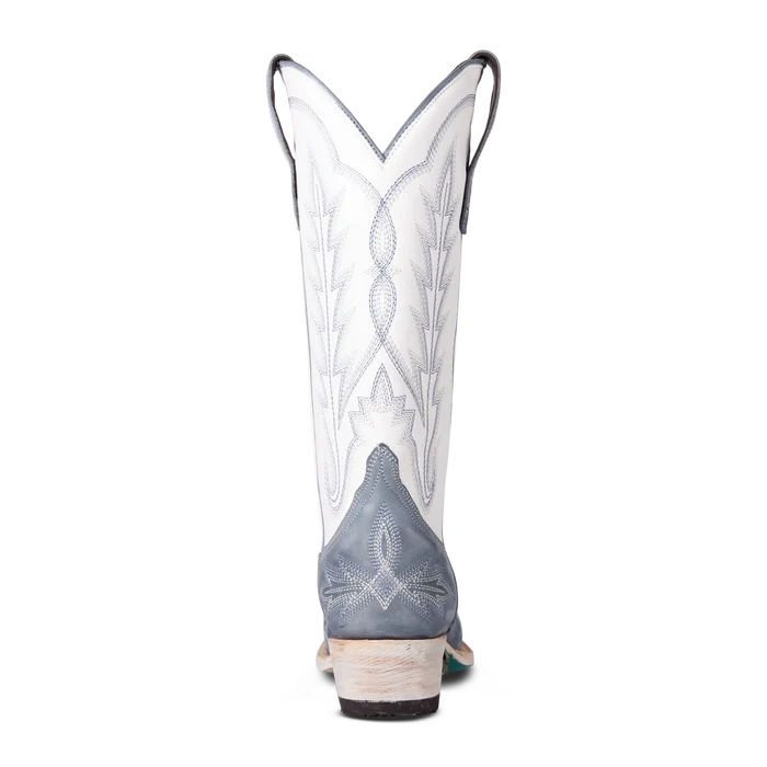 Lane Boots Women’s Cowboy Lexington Boot - Washed Denim/Matte White