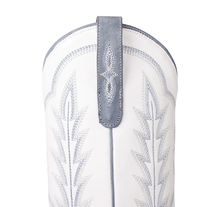Lane Boots Women’s Cowboy Lexington Boot - Washed Denim/Matte White