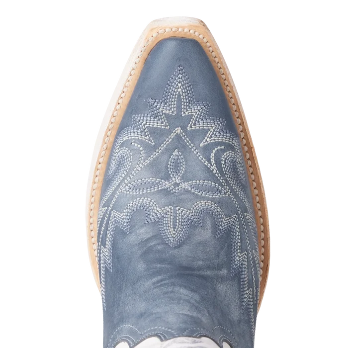 Lane Boots Women’s Cowboy Lexington Boot - Washed Denim/Matte White