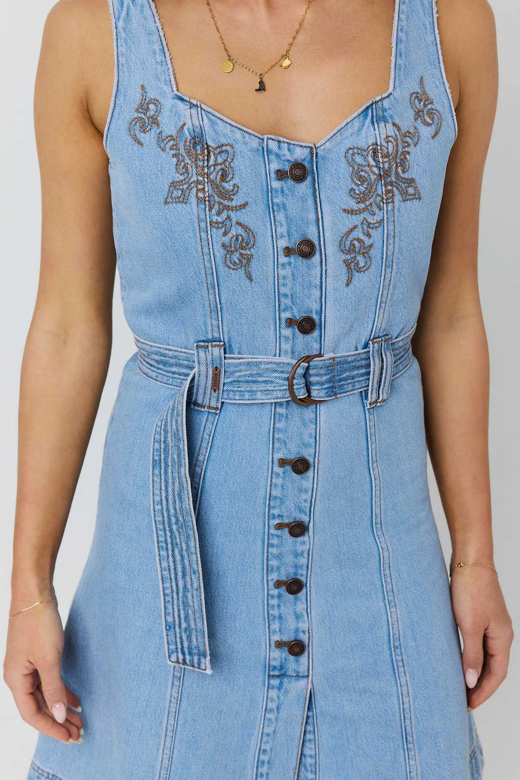 Ringers Western Womens Lilah Denim Mini Dress - Vintage Light Blue