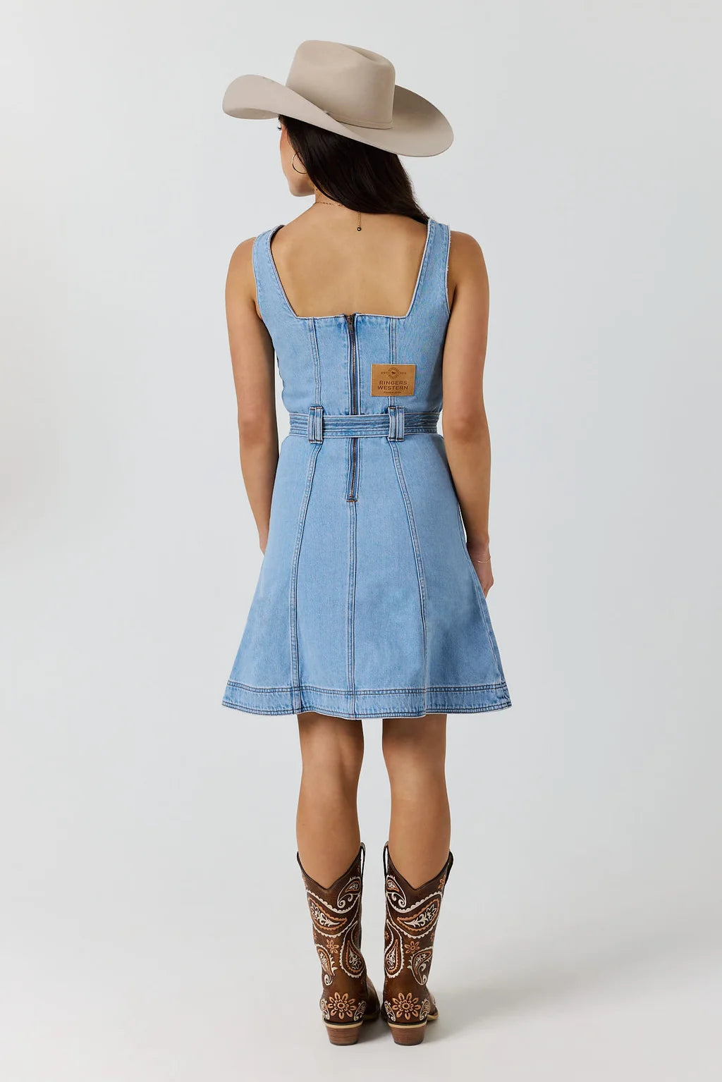 Ringers Western Womens Lilah Denim Mini Dress - Vintage Light Blue