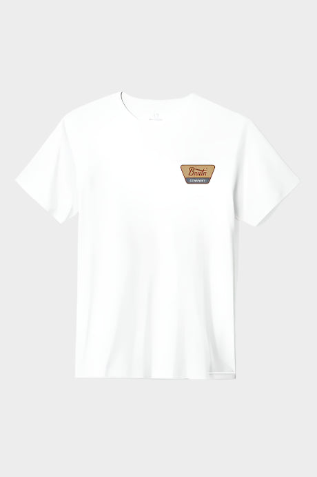 Brixton Men's Linwood SS Standard T-Shirt - White/Red Ochre/Curry Yellow