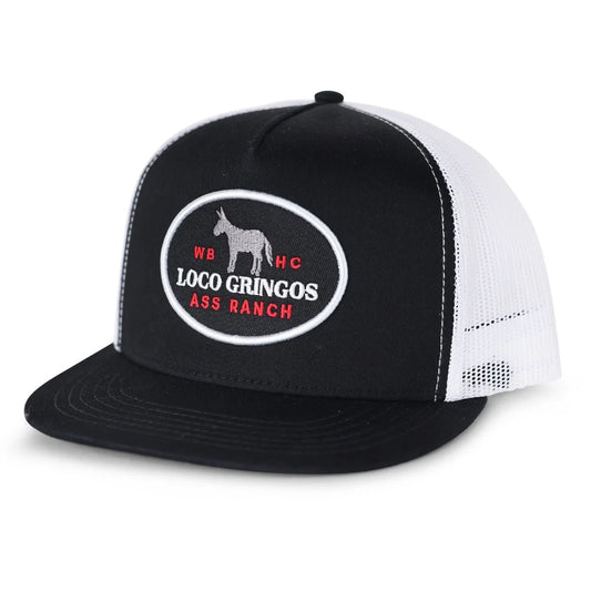 Whiskey Bent Hat Co. Loco Gringos Trucker - Black/White