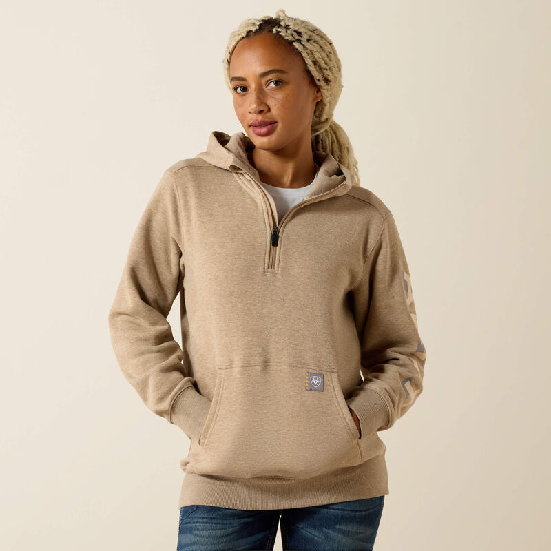 Ariat Ladies Lightweight Logo 1/2 Zip Hoodie