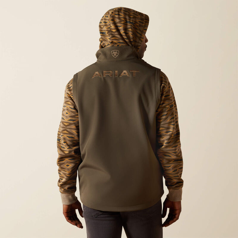 Ariat Men's Logo Softshell Vest - Dark Green/Dark Green Heather