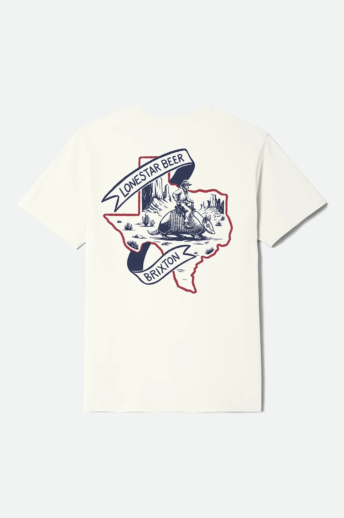 Brixton Men's Lone Star Armadillo Standard T-Shirt - Cream