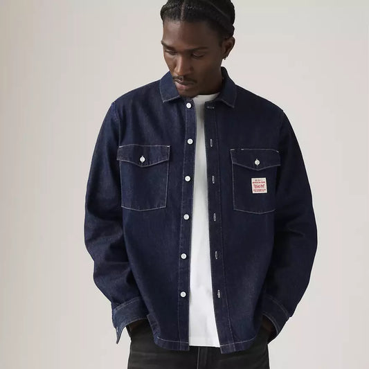 Levis Men's Long-sleeve Worker Shirt - Rinse Work Repeat - Dark Wash