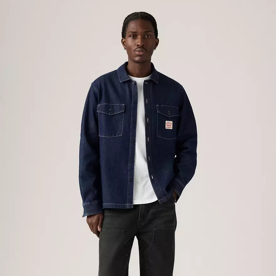 Levis Men's Long-sleeve Worker Shirt - Rinse Work Repeat - Dark Wash