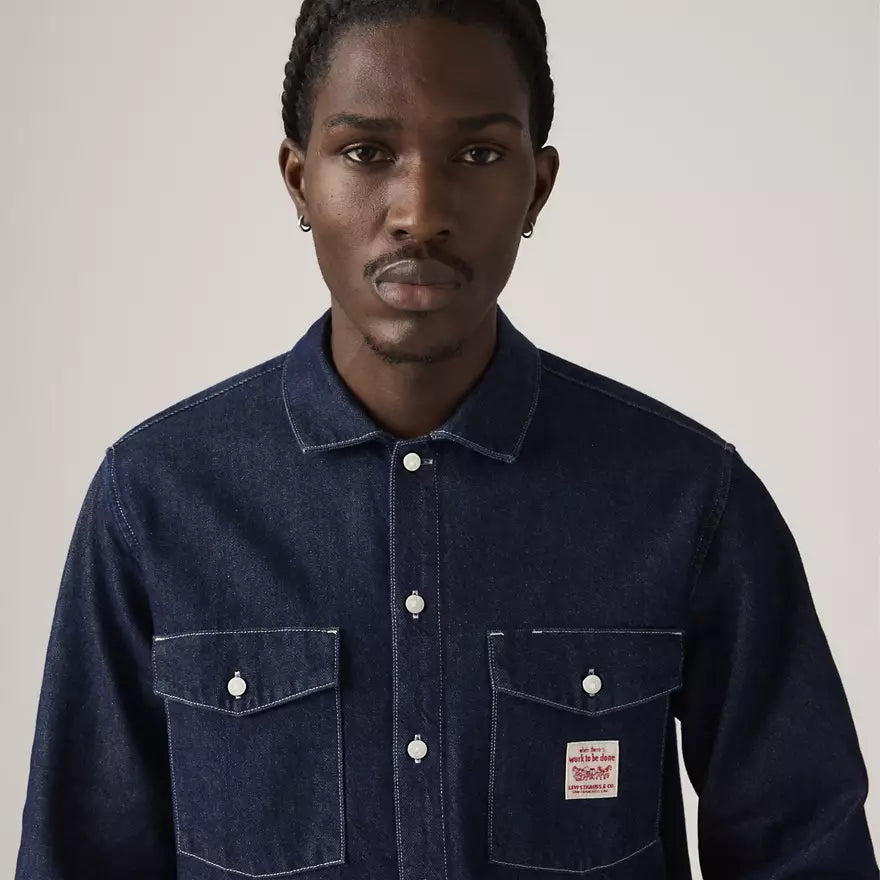 Levis Men's Long-sleeve Worker Shirt - Rinse Work Repeat - Dark Wash