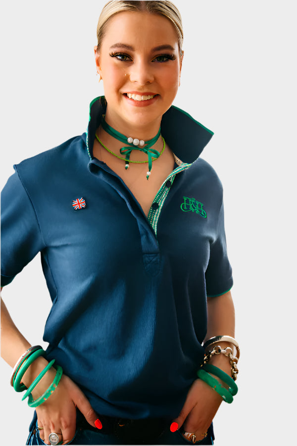 Hitchley & Harrow Women's Loose Fit Polo - EL86 Navy