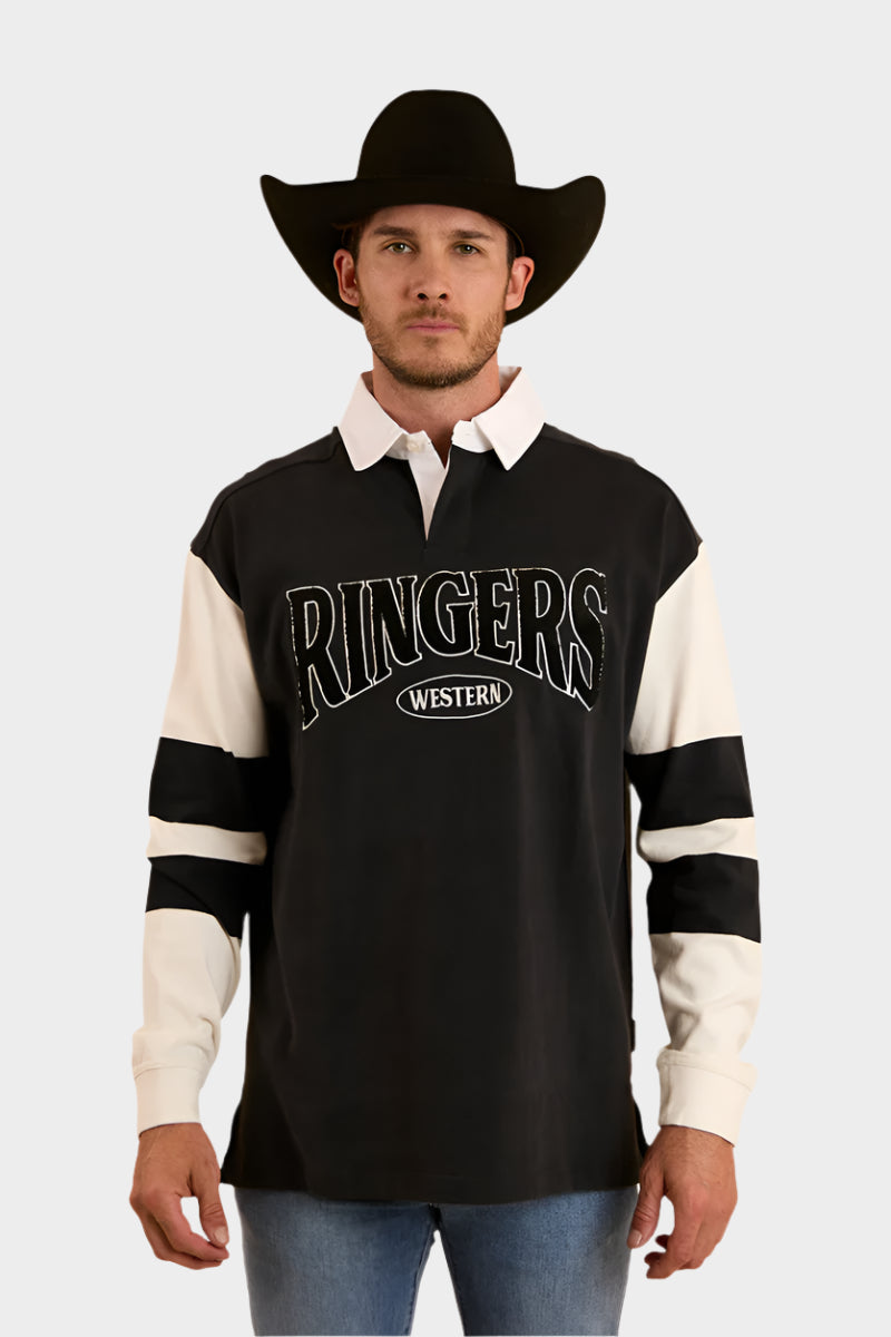 Ringers Western Unisex Lowden Rugby Jersey - Black / Off White