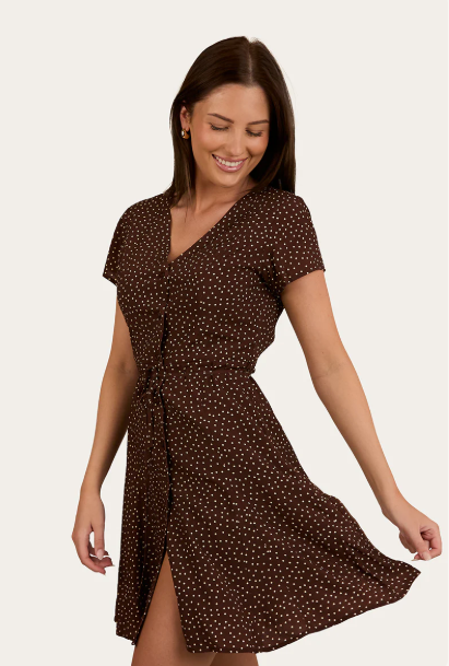 Ringers Western Womens Marrabel Mini Dress - Chocolate / White