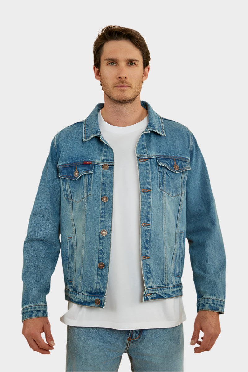 Ringers Western Men's Tex Denim Jacket (Mid Blue)