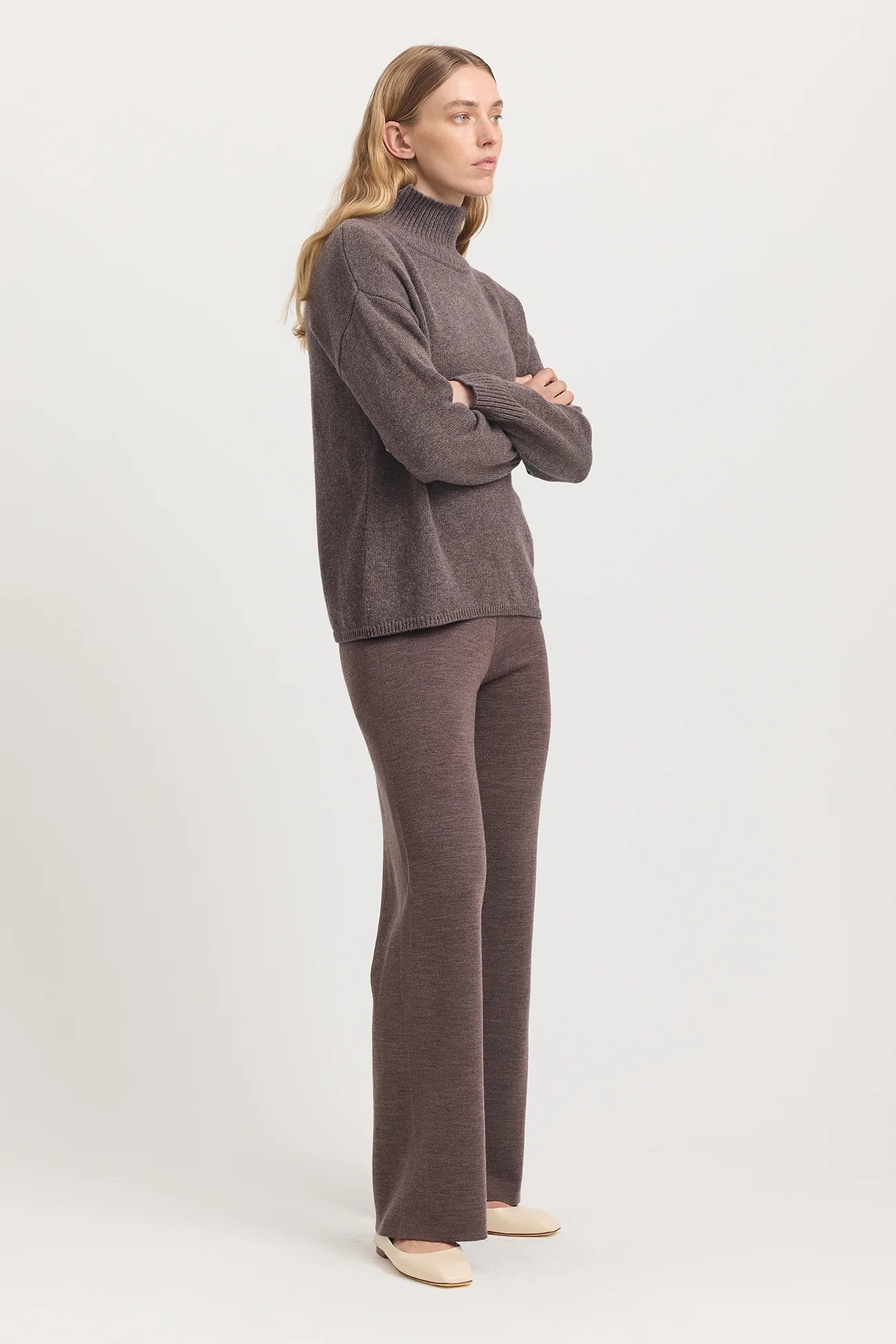 Toorallie Women's Funnel Neck Jumper - Mocha