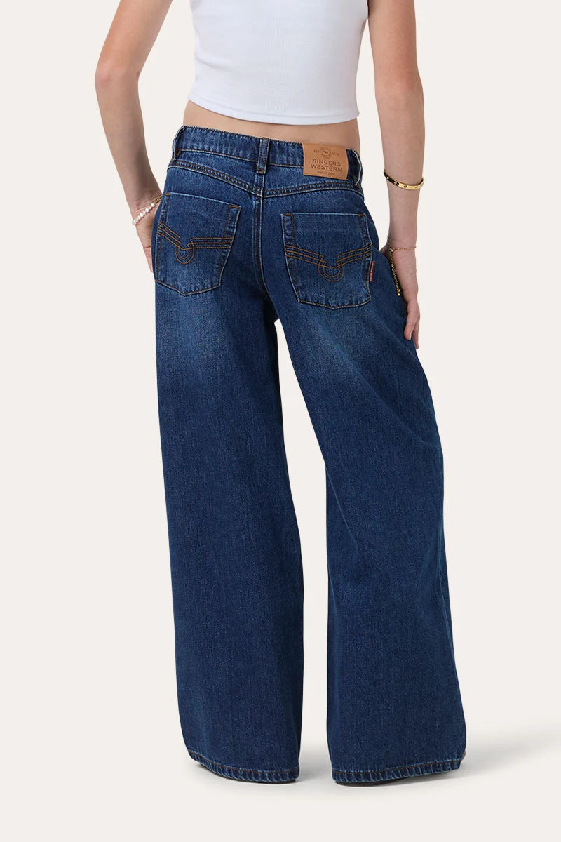 Ringers Western Macey Girls Youth Wide Leg Jeans - Classic Blue