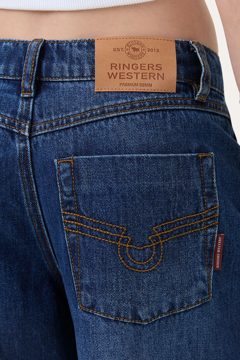 Ringers Western Macey Girls Youth Wide Leg Jeans - Classic Blue