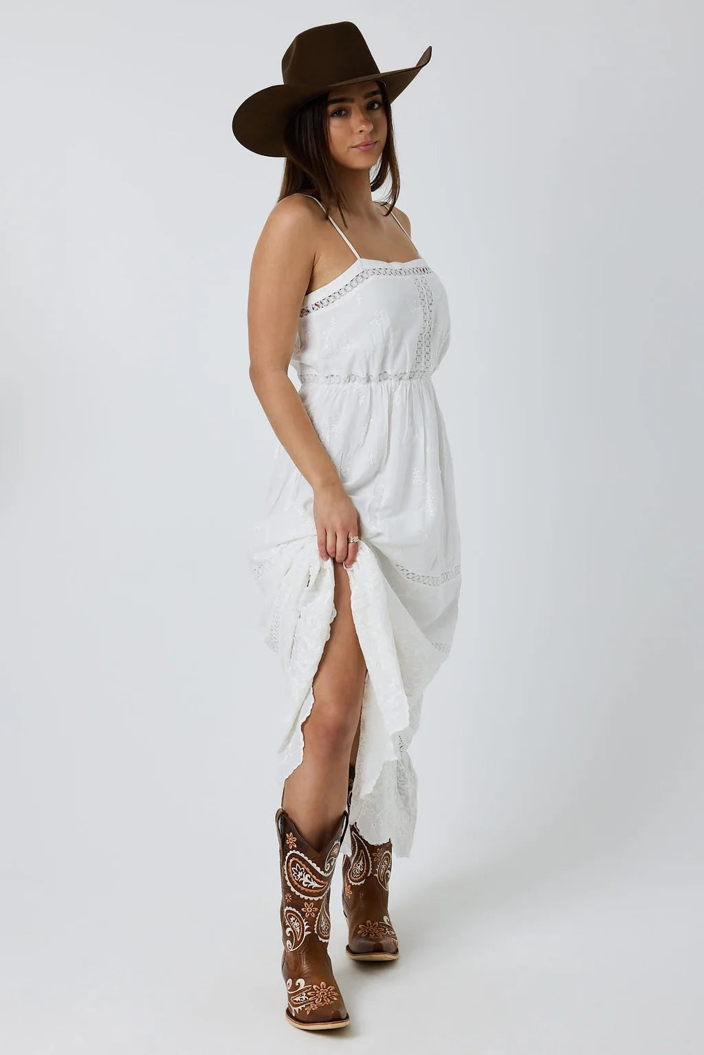 Ringers Wetern Women's Marisol Broderie Maxi Dress - White