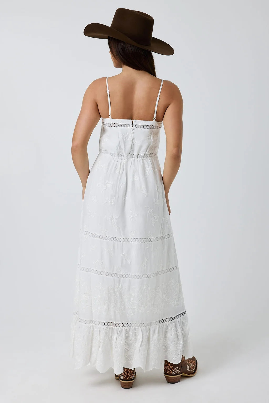 Ringers Wetern Women's Marisol Broderie Maxi Dress - White