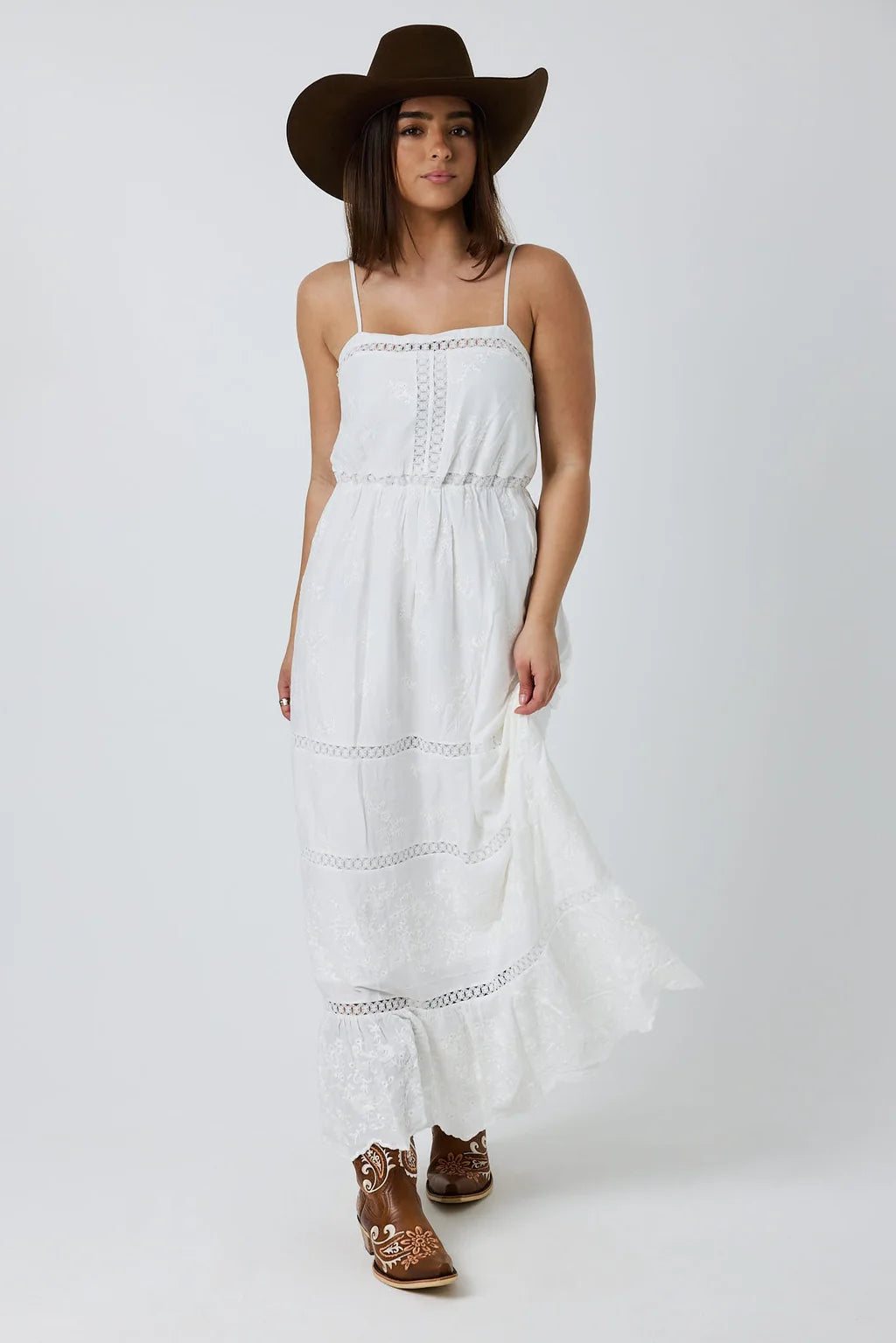 MarisolWomensBroderieMaxiDress_White