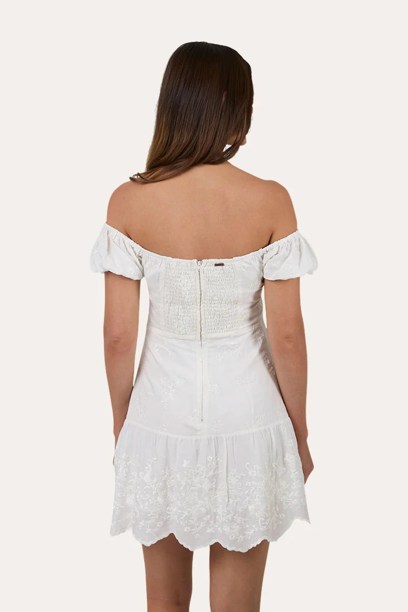 Ringers Western Womens Marisol Broderie Mini Dress - White