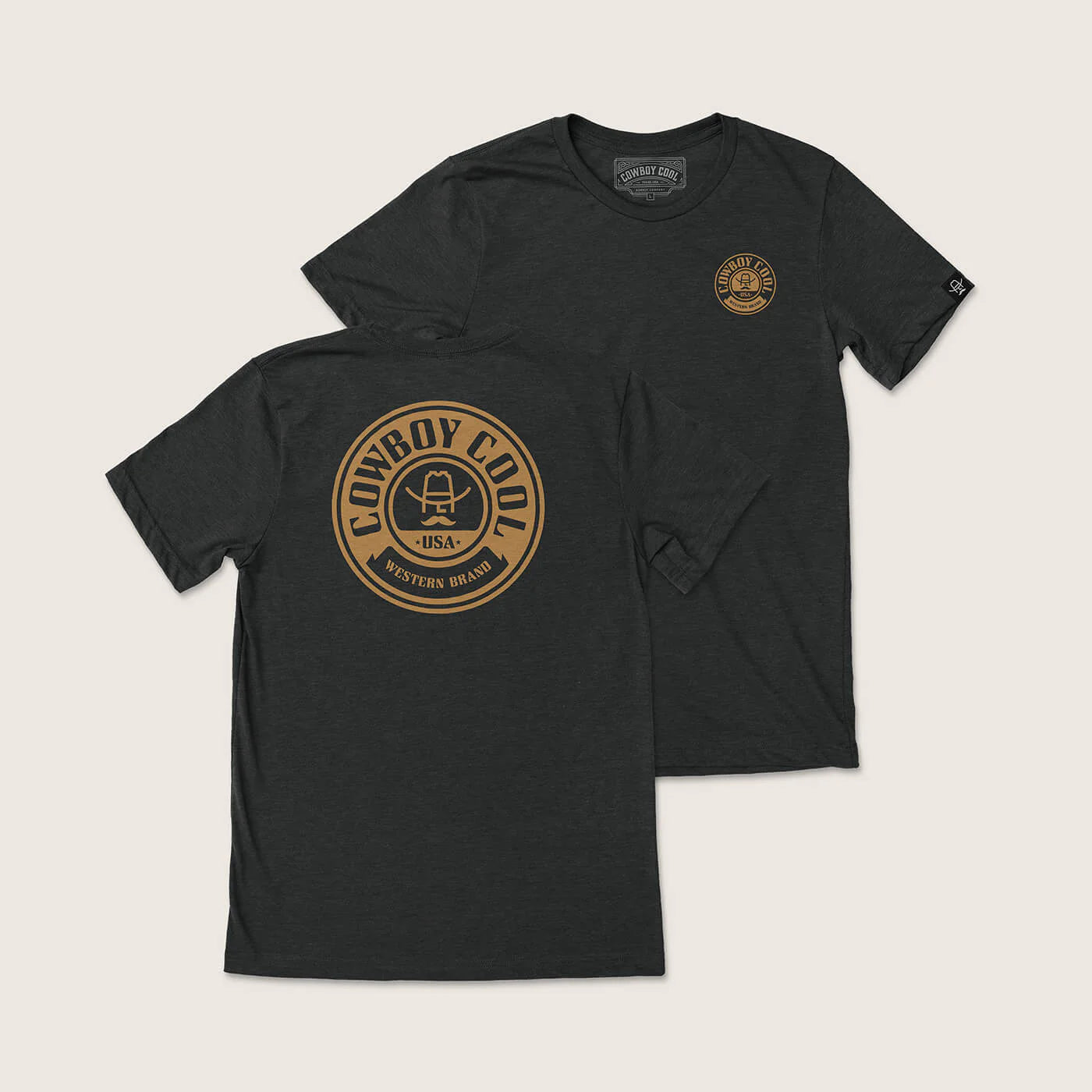 Cowboy Cool Mens Maverick T-Shirt - Heather Black