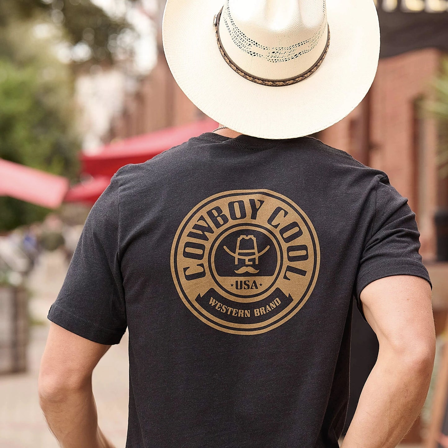 Cowboy Cool Mens Maverick T-Shirt - Heather Black
