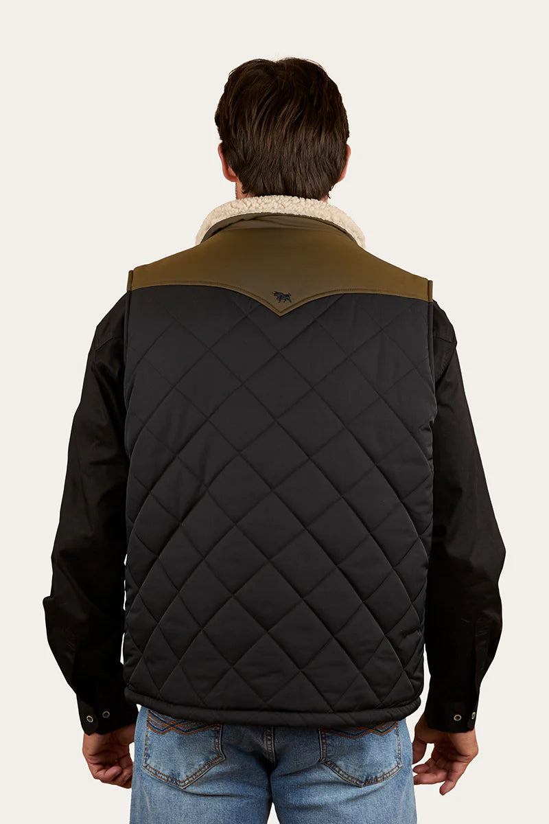 Ringers Western McKinlay Mens Puffer Vest - Military Green/Black