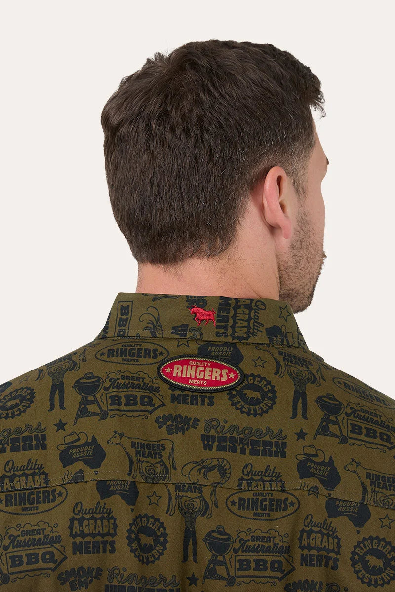Ringers Western Men's Meats Full Button Work Shirt - Brown