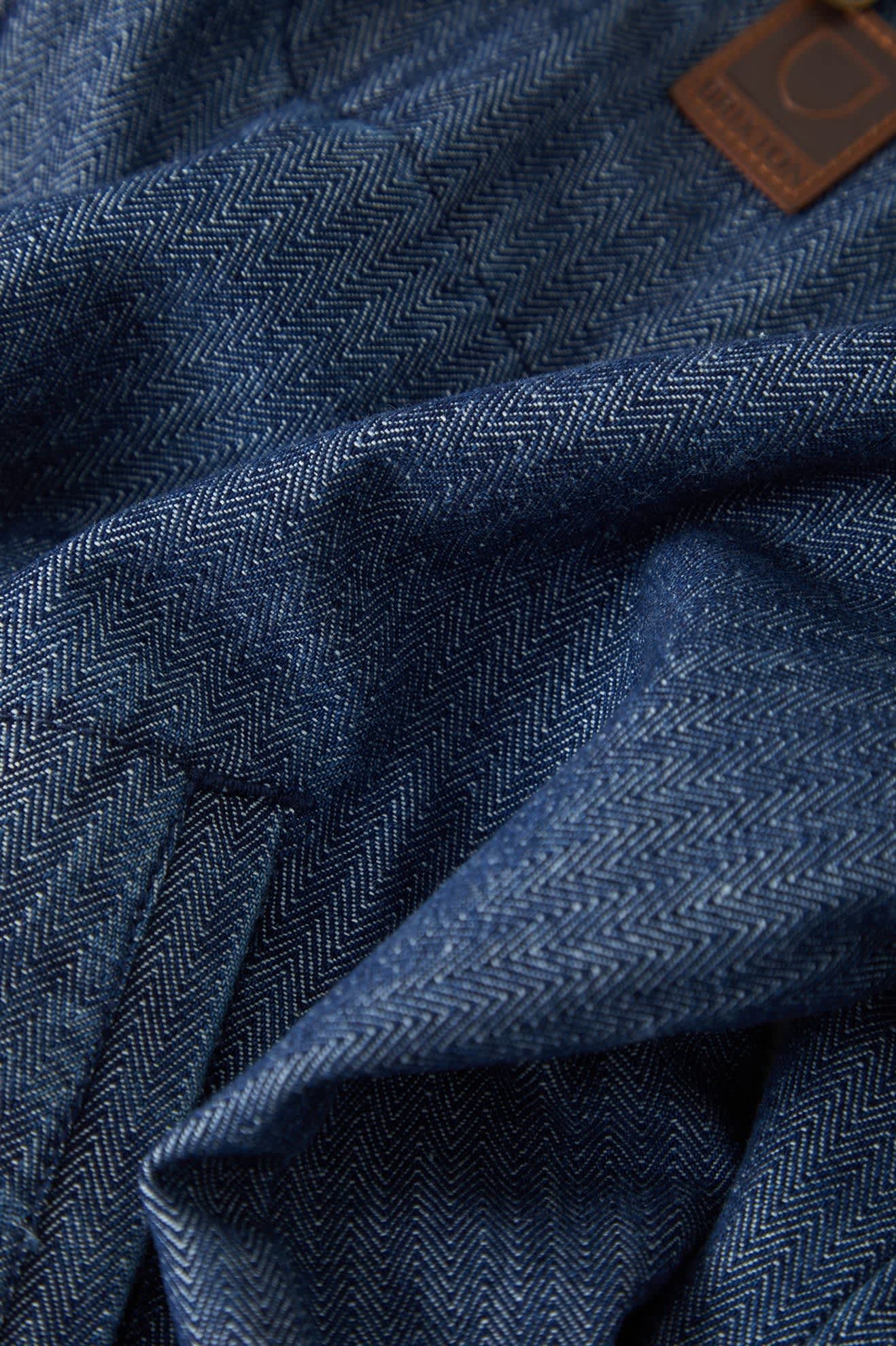 Brixton Men's Mechanic Garage Zip Jacket - Indigo Herringbone