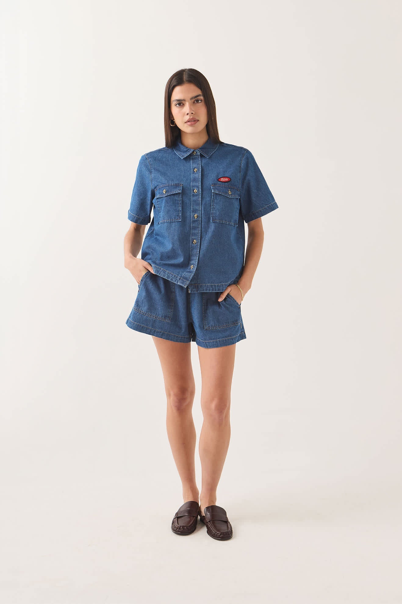 Brixton Womens Mechanics Short Sleeve Shirt