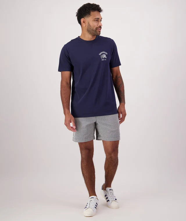 Swanndri Men’s All Cylinders T-Shirt – Navy/Ecru