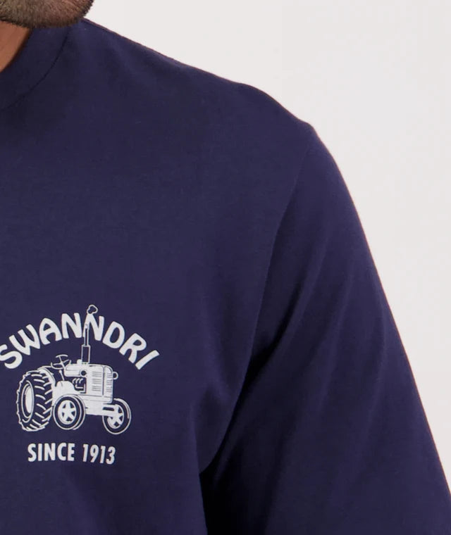 Swanndri Men’s All Cylinders T-Shirt – Navy/Ecru