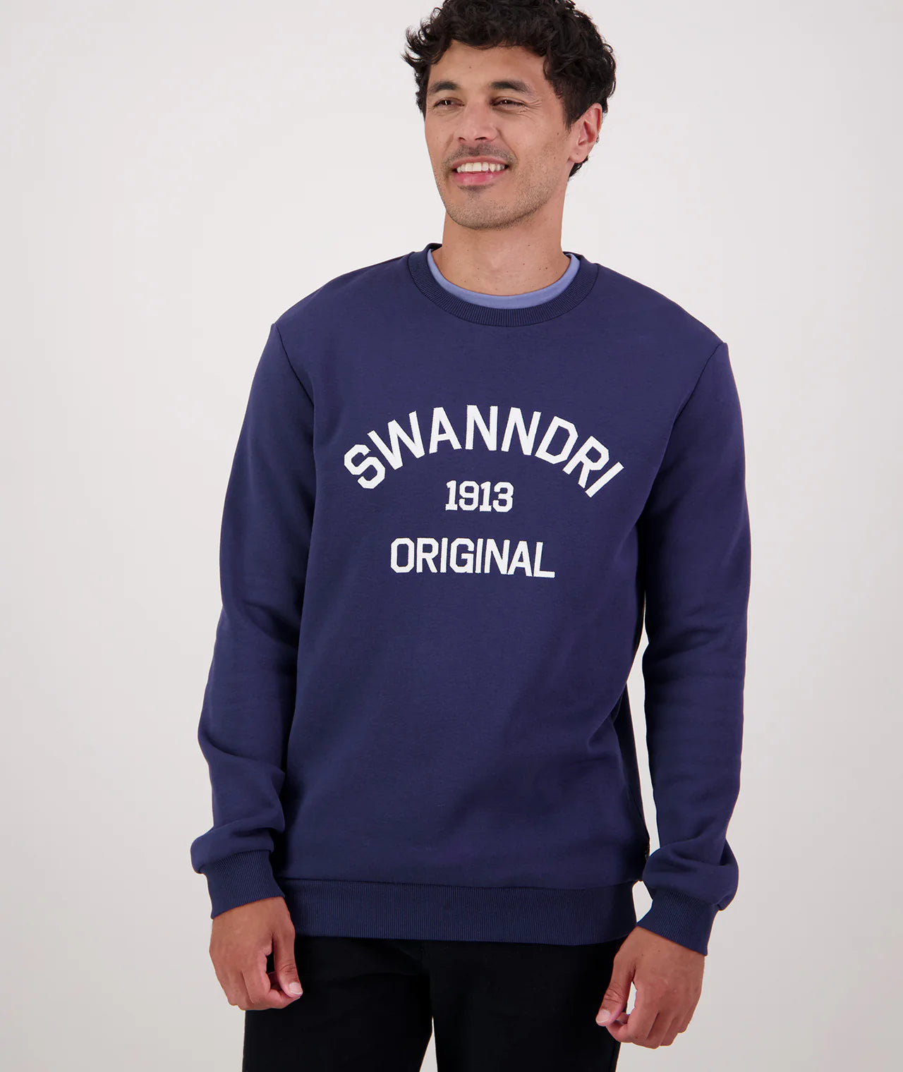 Swanndri Men's Eton Crew - Navy/White