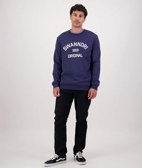 Swanndri Men's Eton Crew - Navy/White