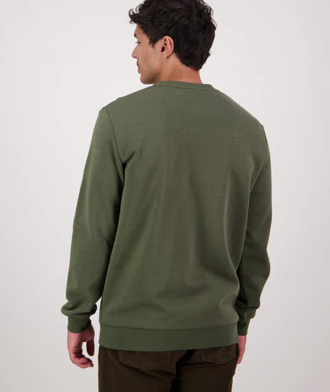 Swanndri Men's Fundamentals Cotton Fleece Crew - Olive
