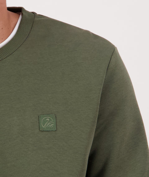 Swanndri Men's Fundamentals Cotton Fleece Crew - Olive
