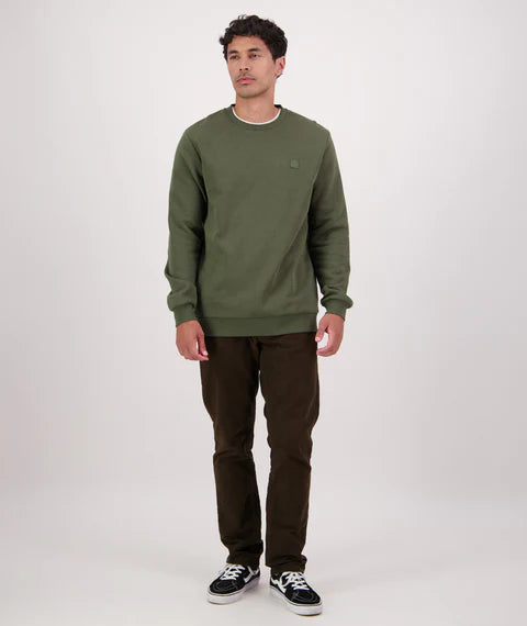 Swanndri Men's Fundamentals Cotton Fleece Crew - Olive