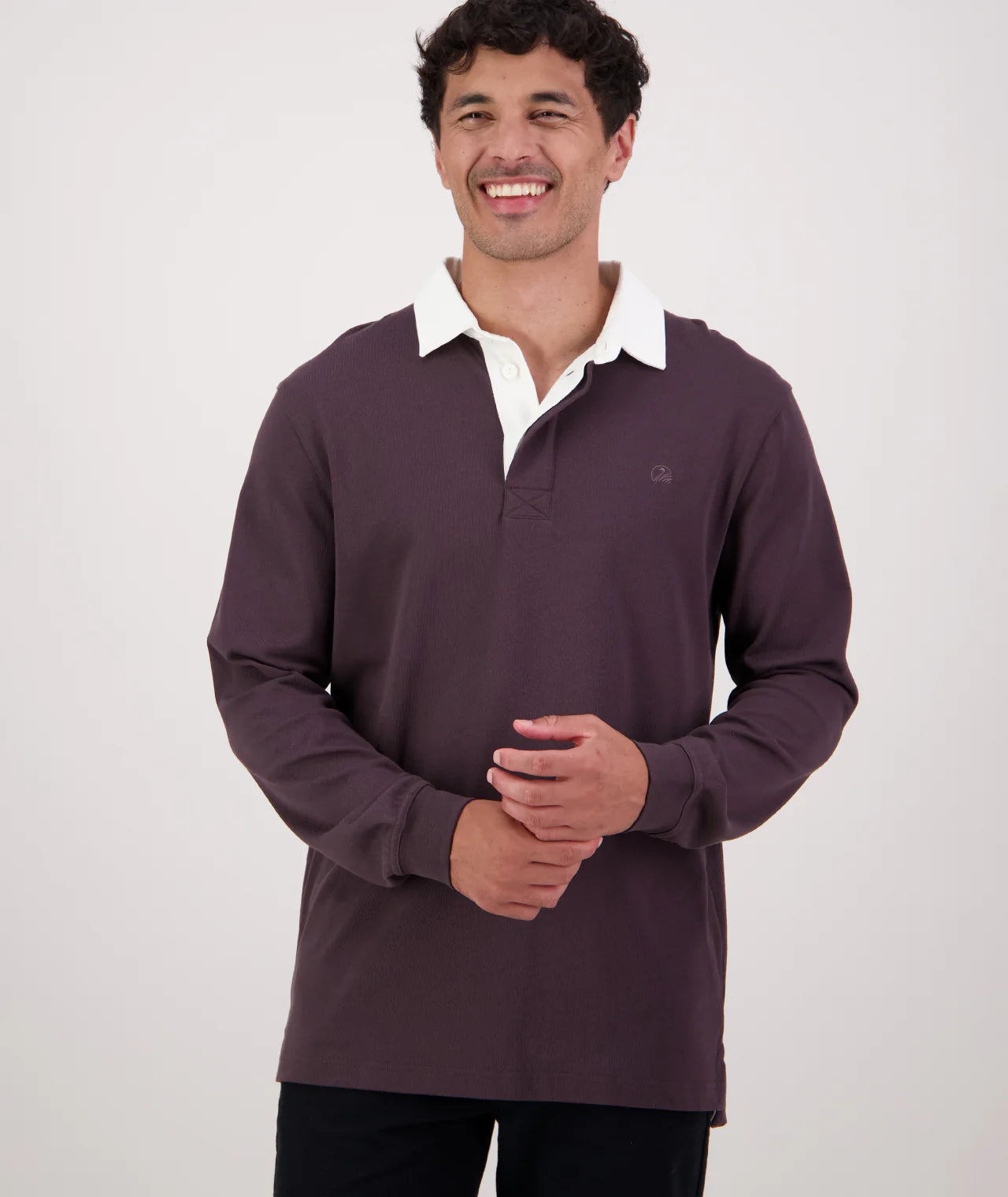 Swanndri Men's Fundamentals Long Sleeve Rugby Top - Espresso