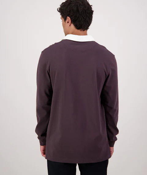Swanndri Men's Fundamentals Long Sleeve Rugby Top - Espresso